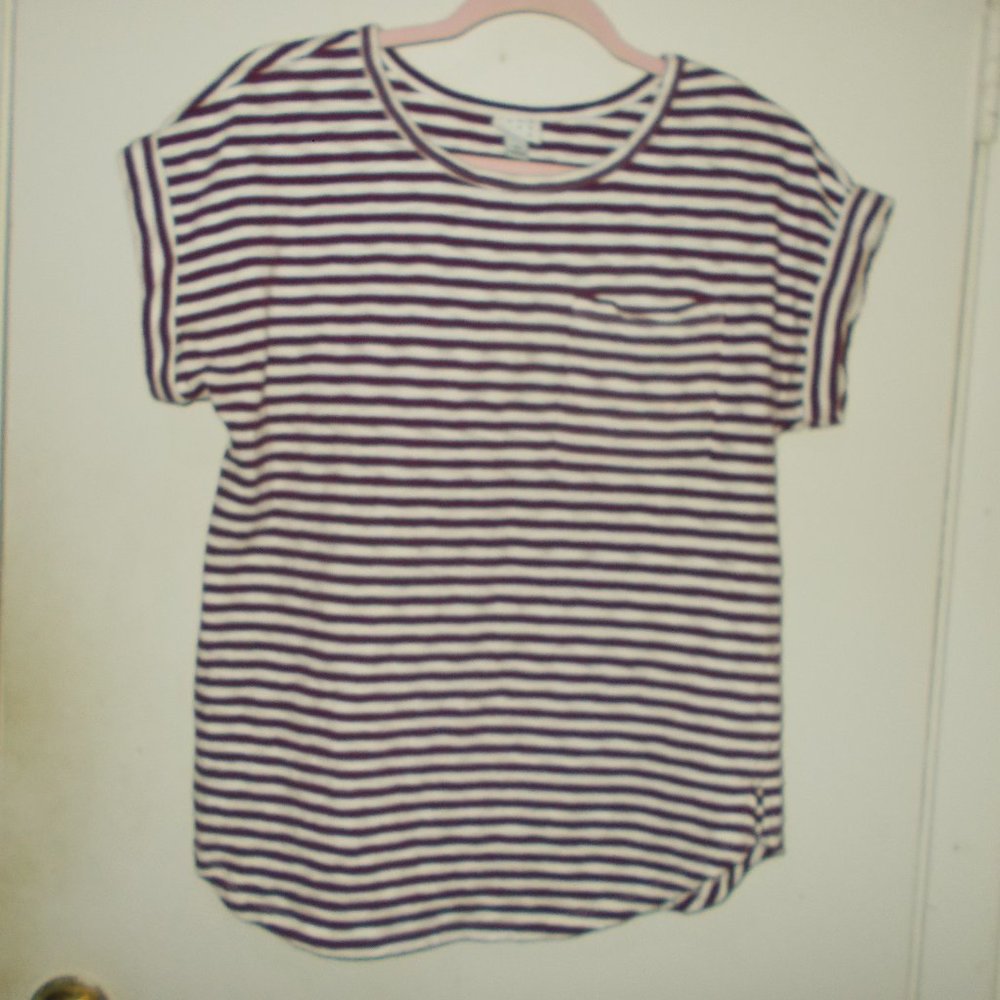 A New Day Striped Top Purple/White Size Medium